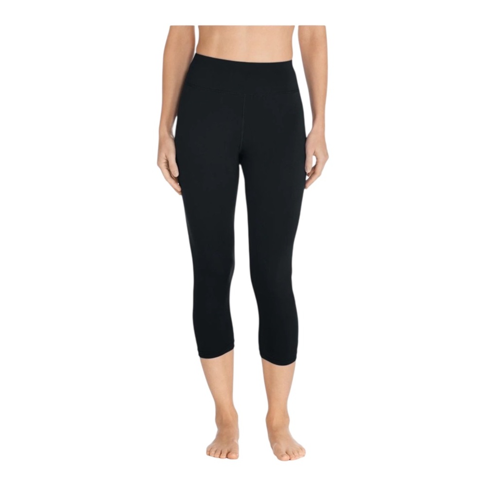 Coolibar Swell Wave Swim Capri Leggings Ruched Ankle Sides & Rear Mid Waist Sz S